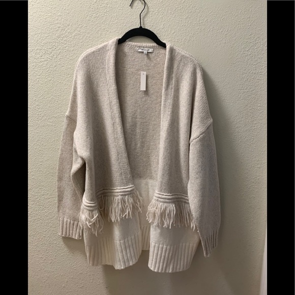 NWT Madewell Merino Wool Blend Colorblock Fringe Cardigan - Picture 4 of 6